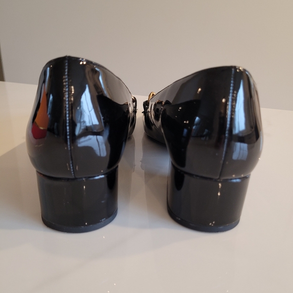 Zara black mid-height block heel chain loafers. Sz 8 - Picture 4 of 5